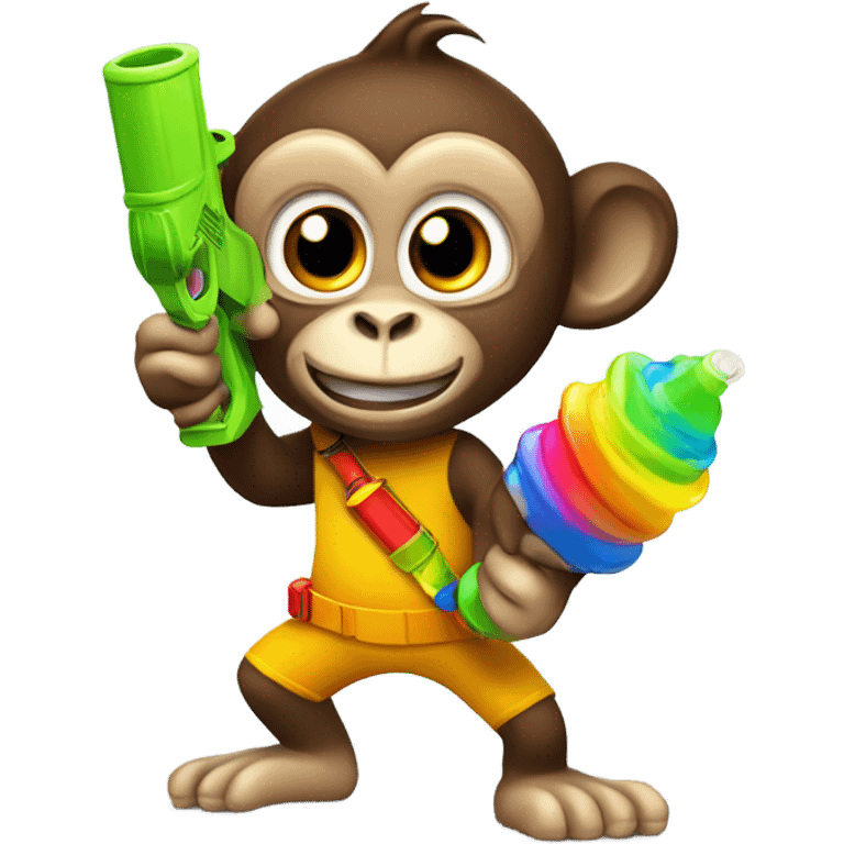 Monkey with a squirt gun emoji