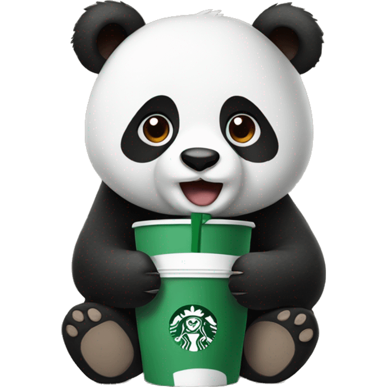 Panda drinking Starbucks  emoji