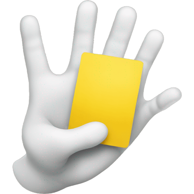 white hand with a yellow card emoji