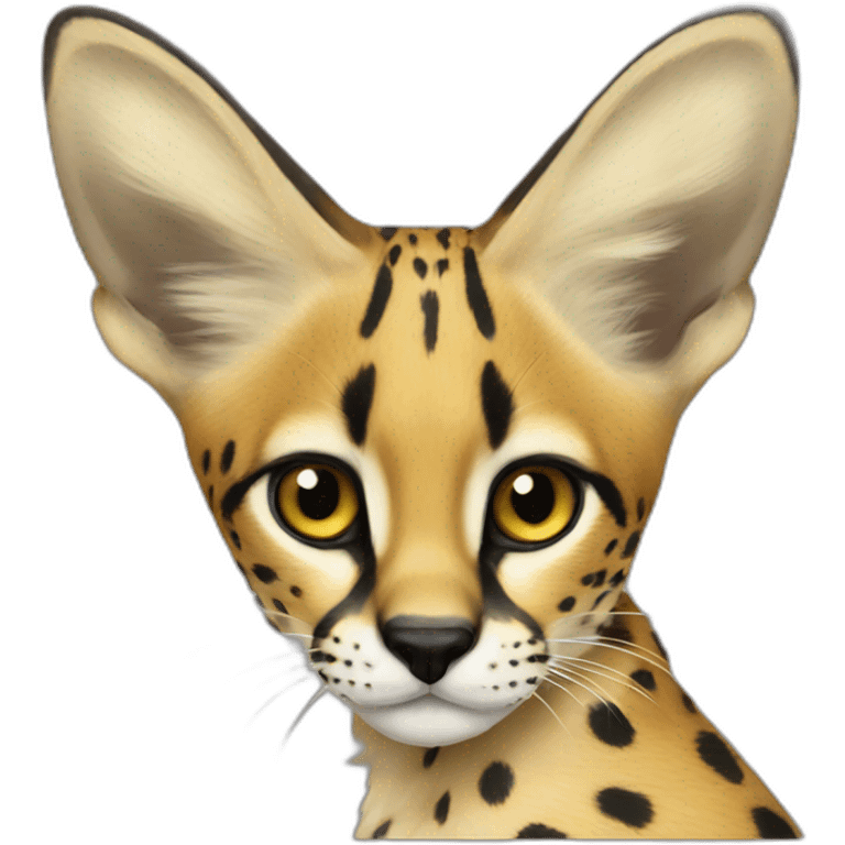 serval kissing to the right emoji