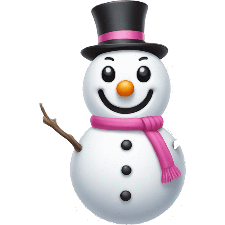 Pink snowman  emoji