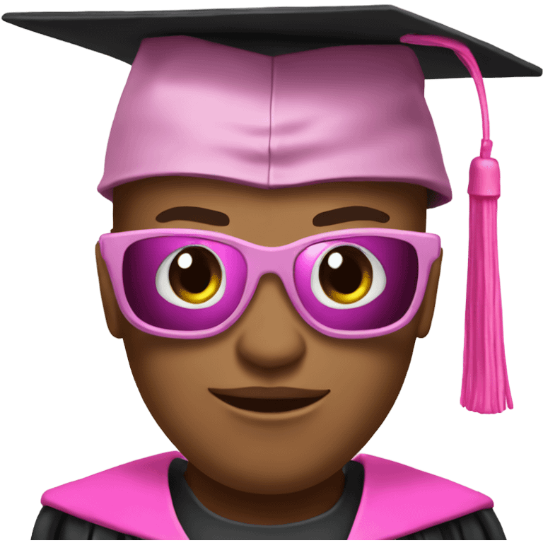 terminator in a pink graduation hat emoji