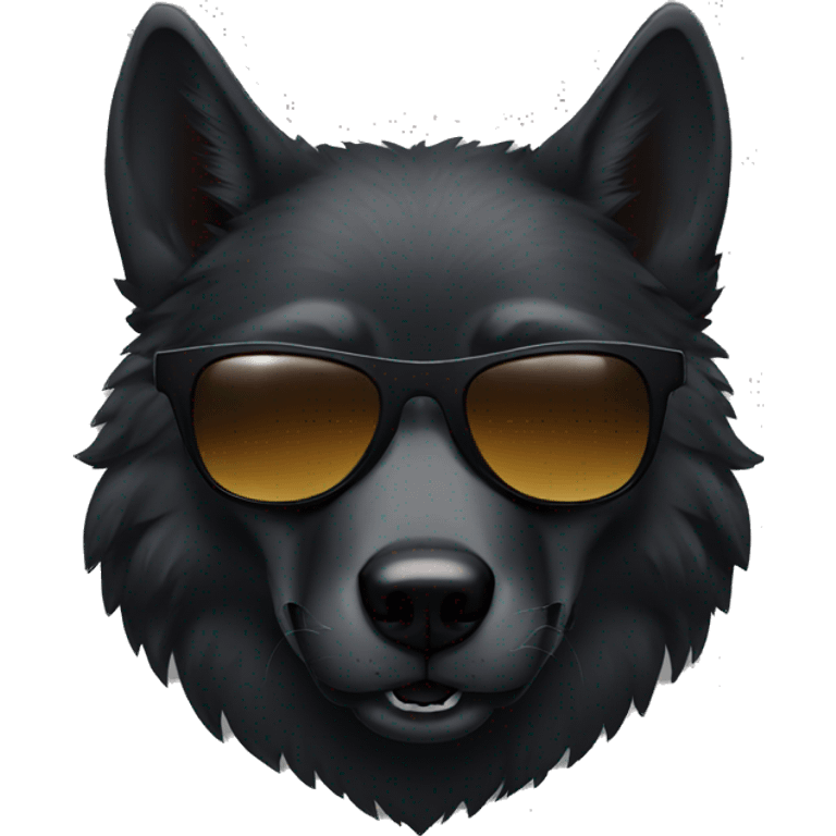 black wolf with sunglasses emoji