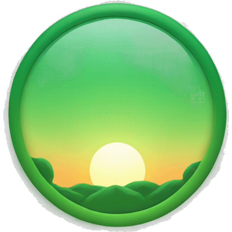 a green sunrise  emoji