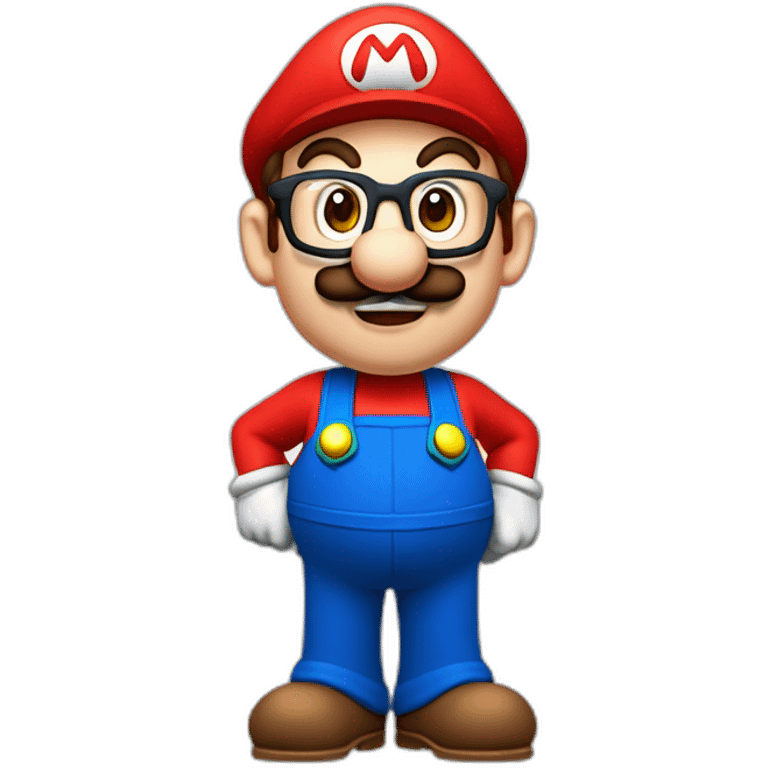 Super Luigi bros con lentes pros emoji