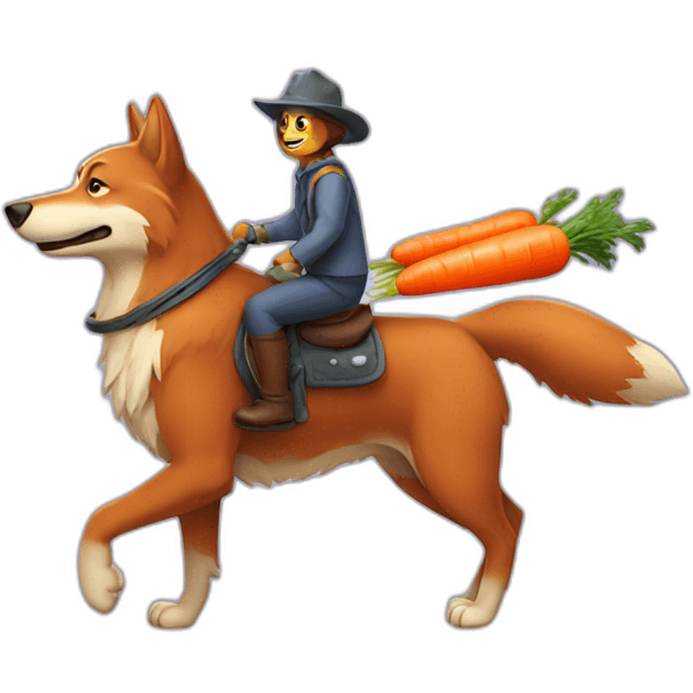 wolf riding carrot emoji