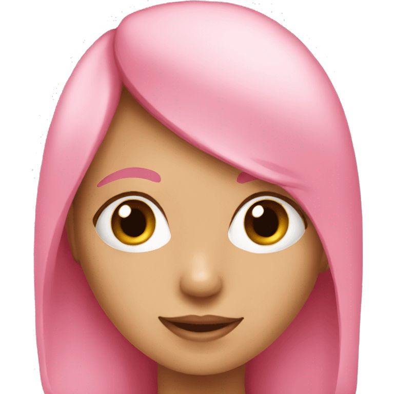 Girl having pink emoji