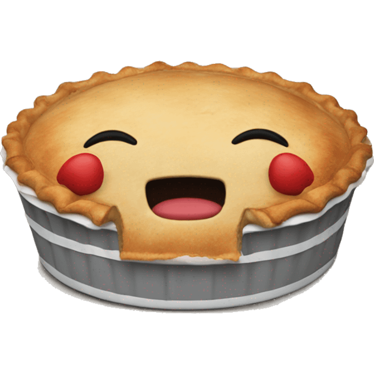 a pie with boxing gloves emoji