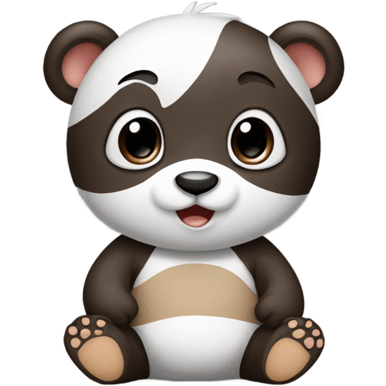 Baby panda with a brown T shirt on  emoji