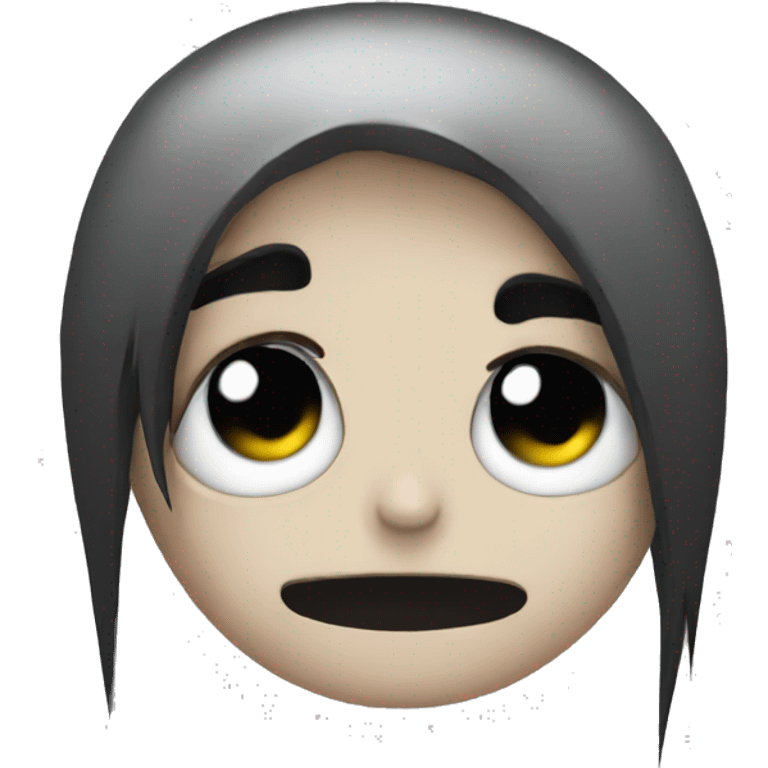 Emo emoji with black tears emoji