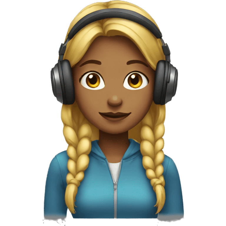 girl with headphones emoji