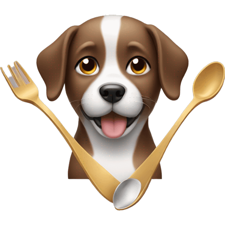 Dog with a spoon emoji