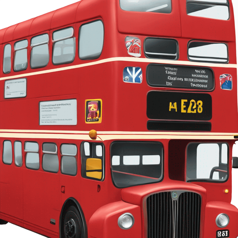 london bus, side view, double decker, from the side, emoji