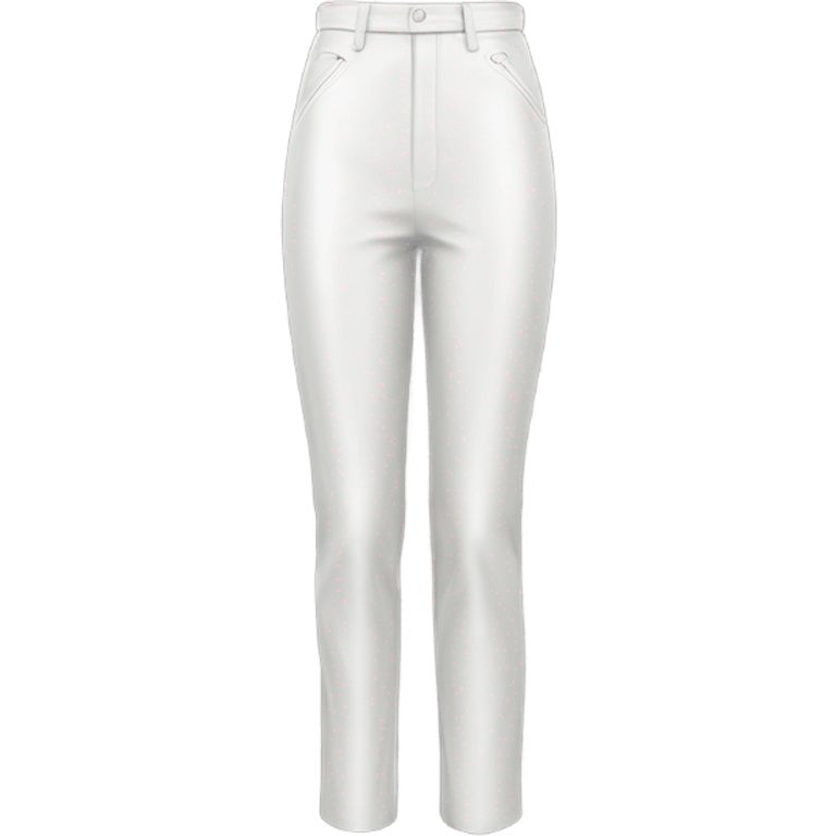 White High waisted straight leg leather pants isolated emoji