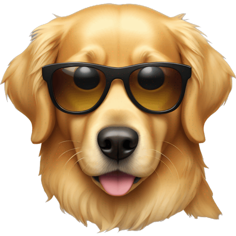 Golden retriever with sunglasses emoji