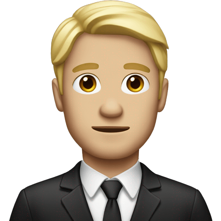 Blonde man with black suit and bruised ear emoji