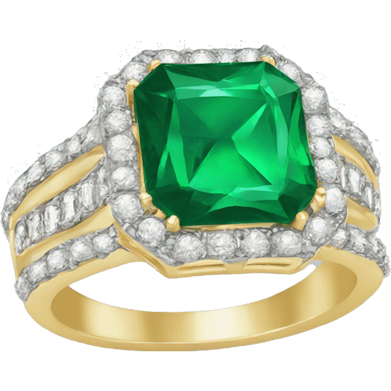 emerald Green Engagement Ring  emoji