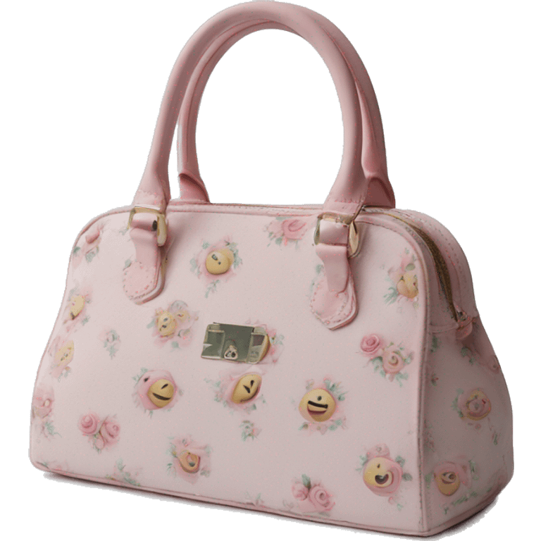 Shabby chic print baby pink handbag  emoji