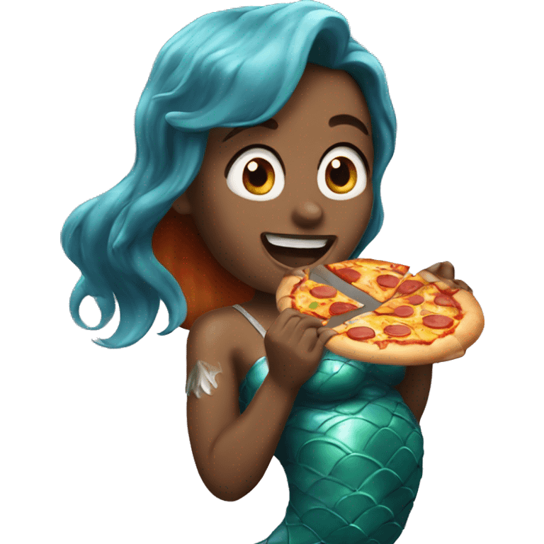 Mermaid eat pizza emoji