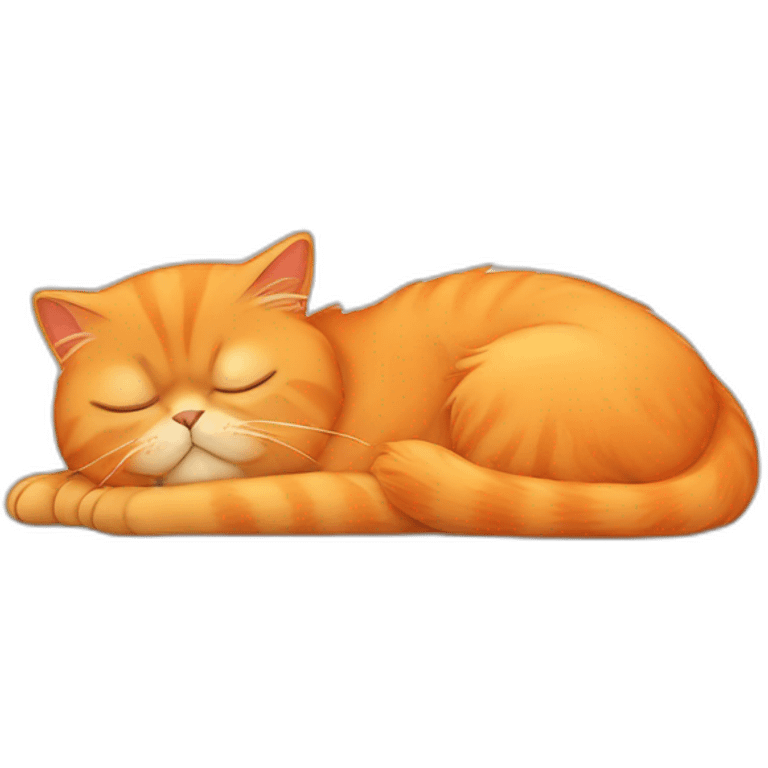 Orange persian cat sleeping emoji