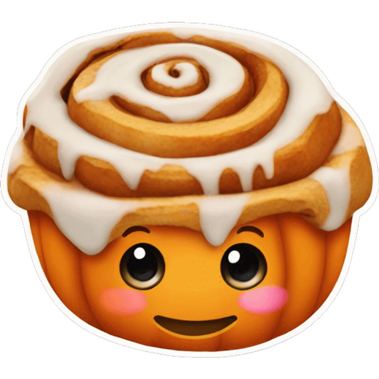 pumpkin cinnamon roll with Christmas style background emoji