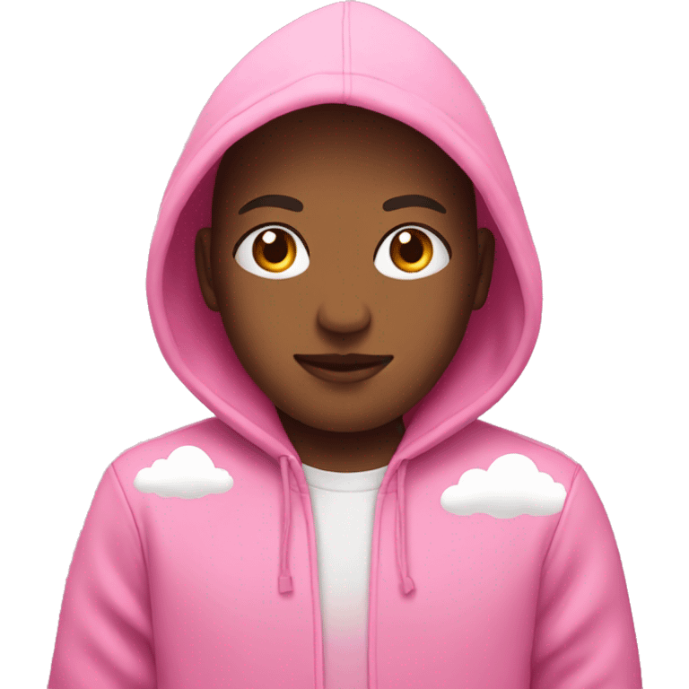 Pink hoodie with clouds  emoji