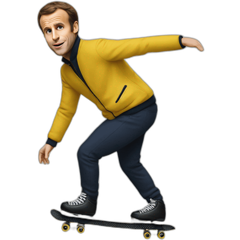 Macron qui fait du skate emoji