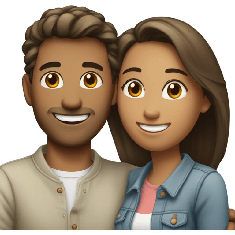 happy couple in casual attire emoji