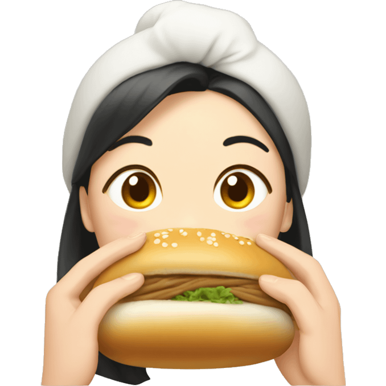 Person eating bao bun  emoji