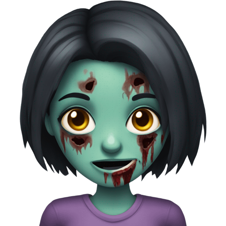 girl zombie with dark hair emoji