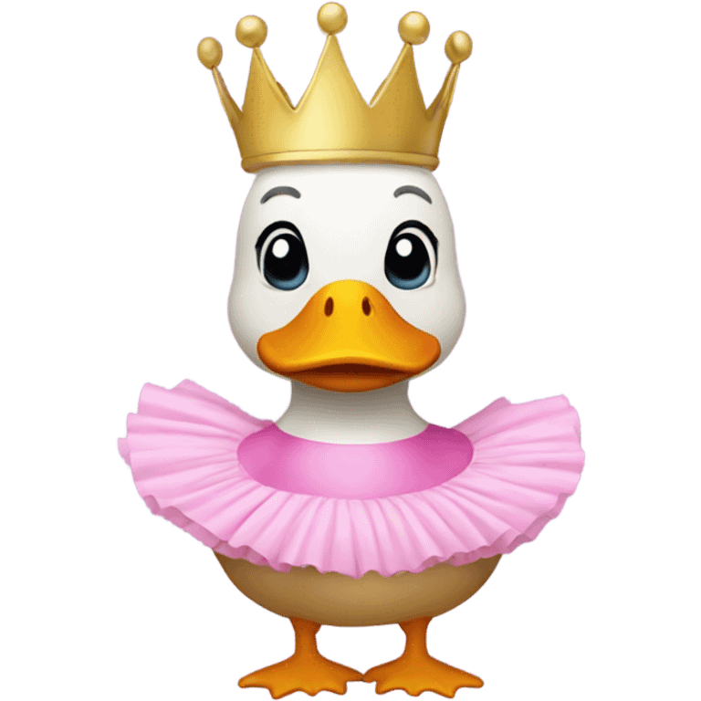 Duck with pink leotard and tutu and crown emoji