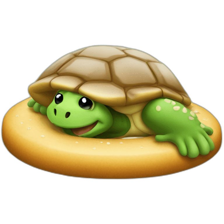 Tortue qui mange un donnut emoji