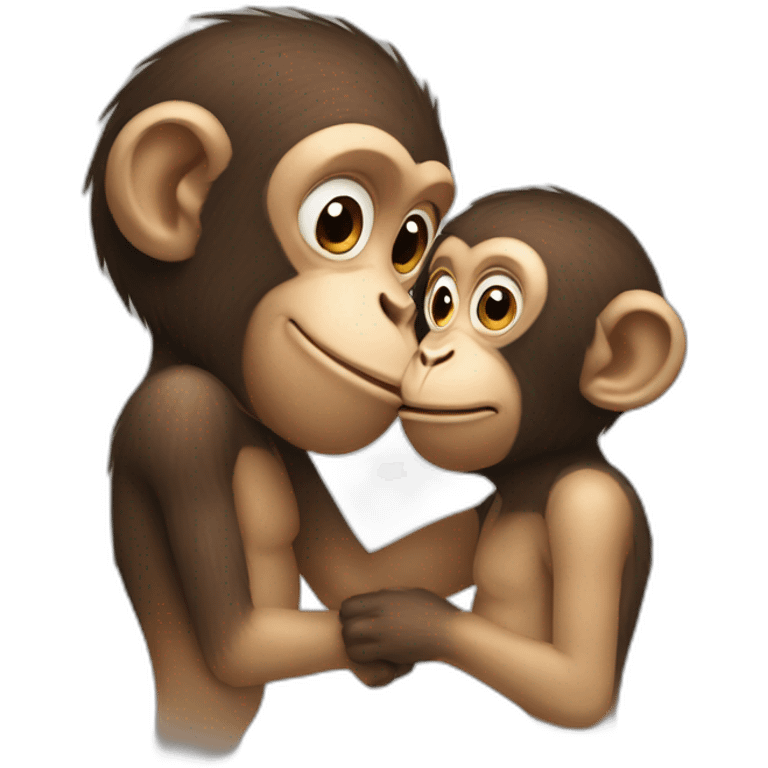 human monkey kissing emoji