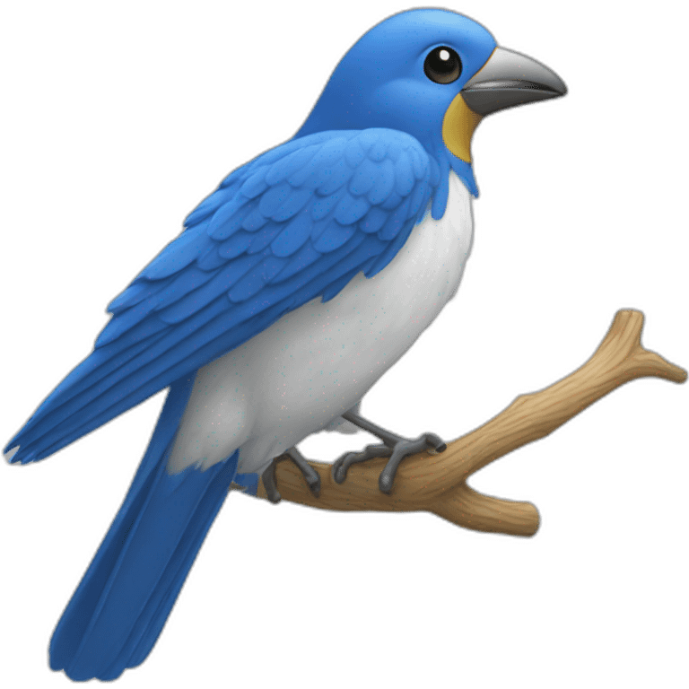 Oiseau bleu volant  emoji