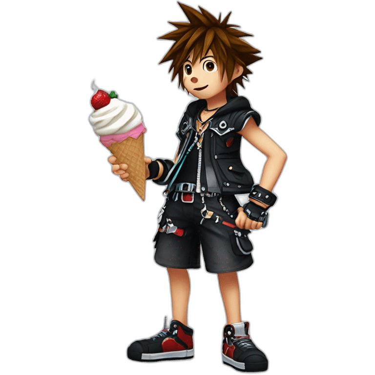 kingdom hearts sora eating ice cream emoji