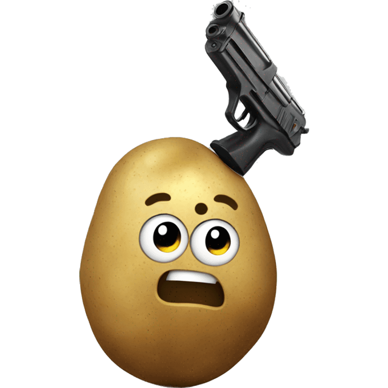 Potato with gun emoji