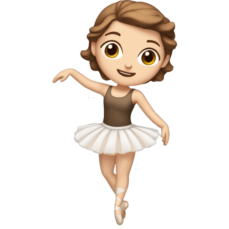 Thin white girl dancing ballet with brown hair  emoji