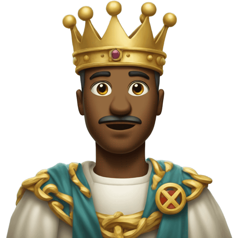 The letter "K" with a nicely divine king look to it. No personification.  emoji