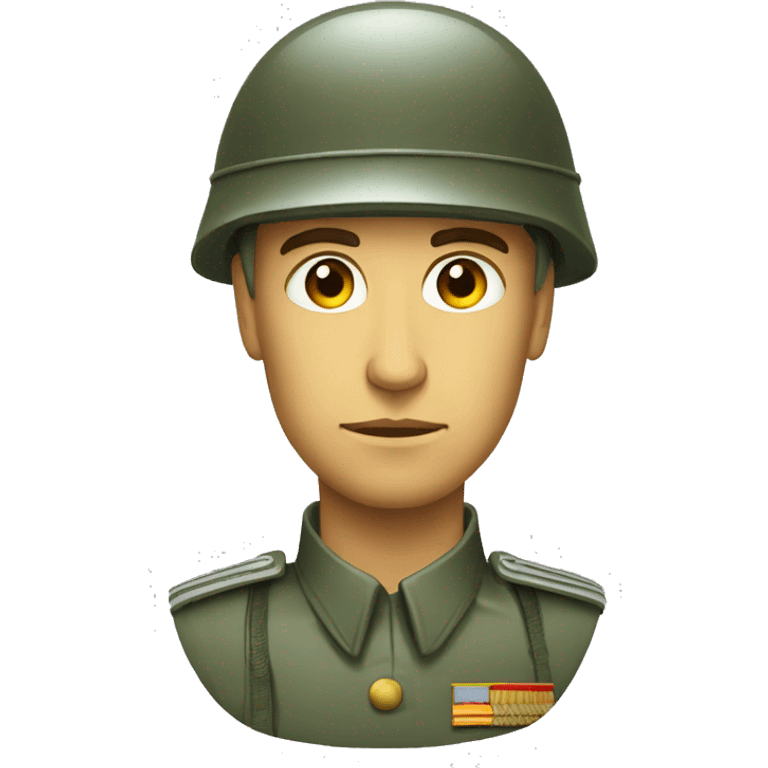 ussr soldier serious with military helmet emoji