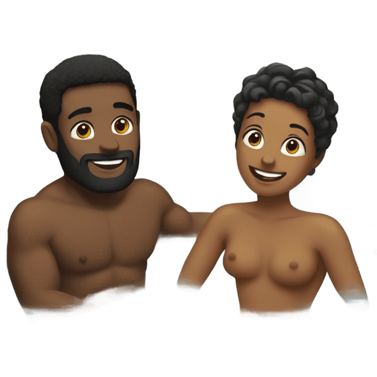 Two friends in hottub together emoji