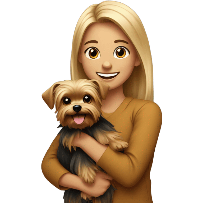 girl with Yorkshire terrier emoji