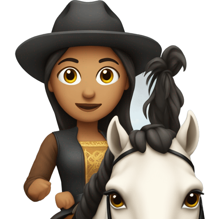 Latina girl on a horse  emoji