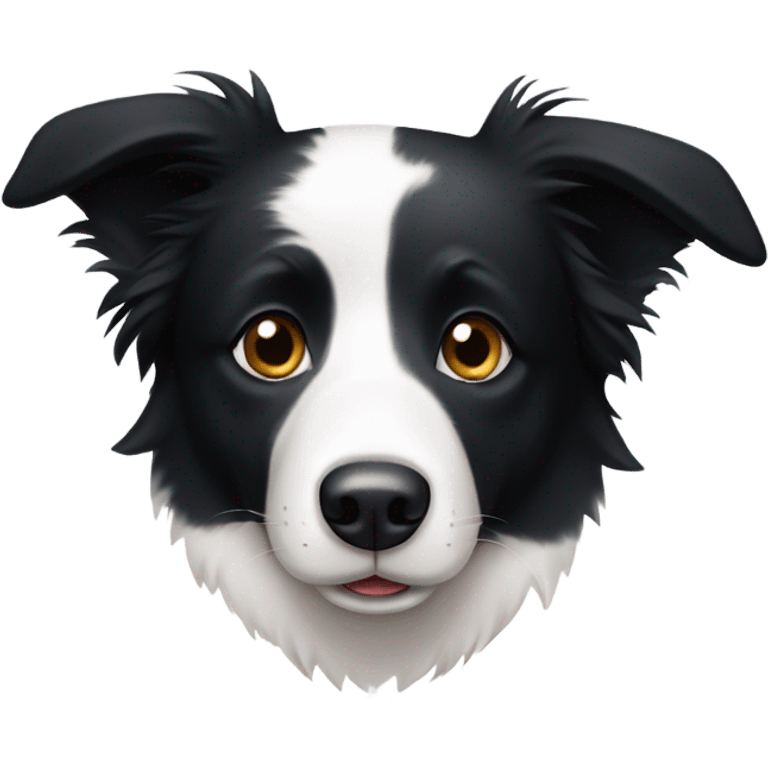 Border collie with half white face and half black face emoji