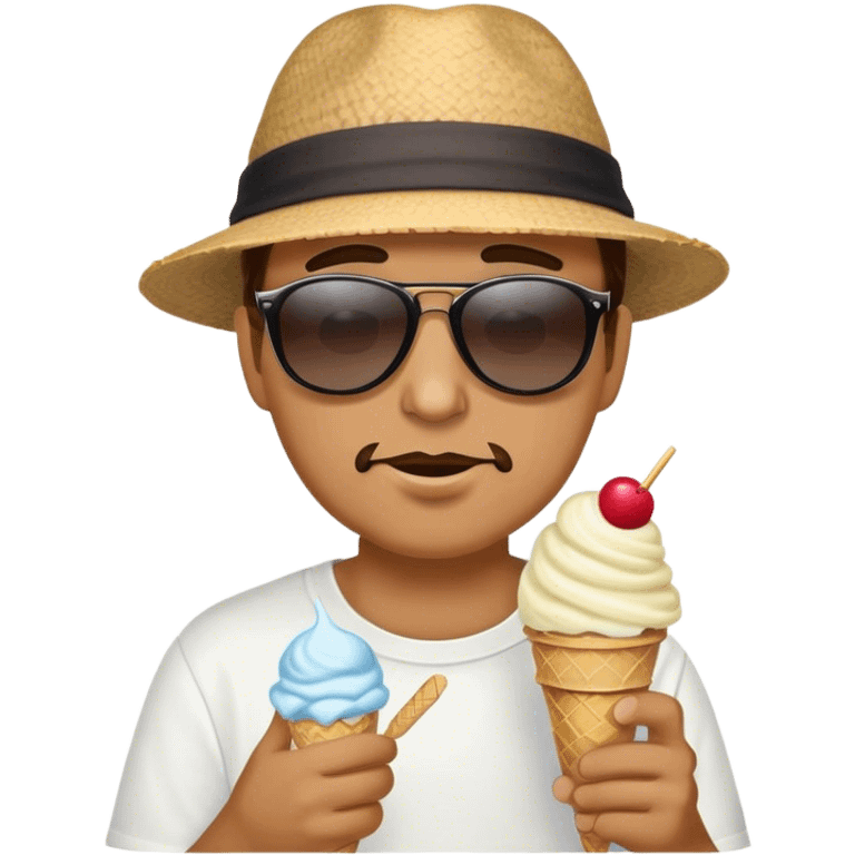 Man eating ice cream emoji