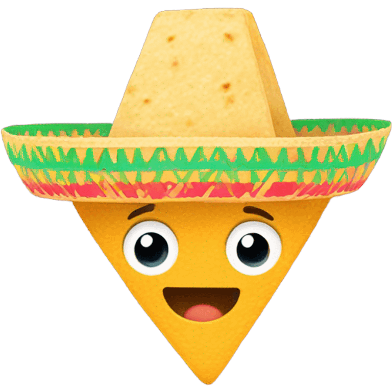 Tortilla chip wearing sombrero emoji