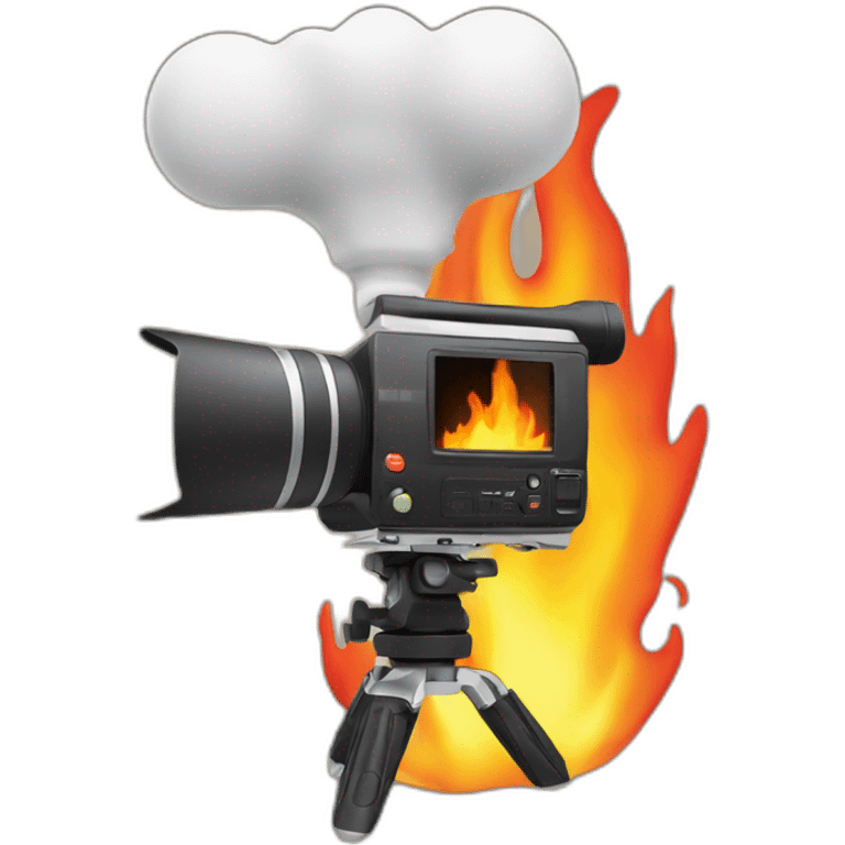 Camcorder on fire emoji