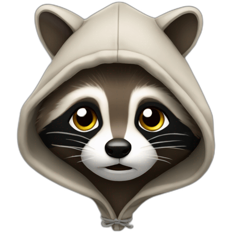 raccoon in hood emoji