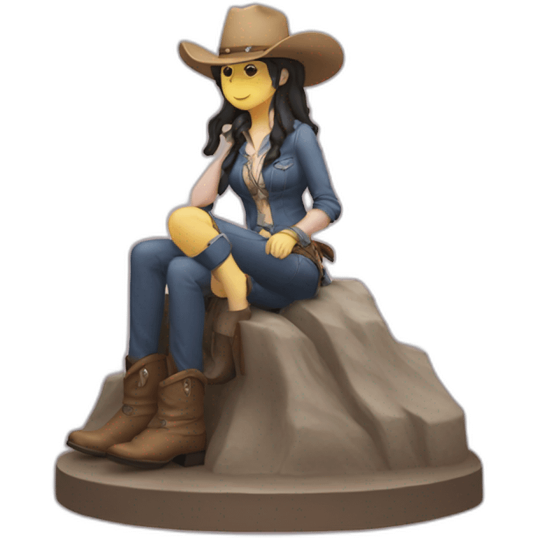 Anime cowgirl position statue with two persons emoji