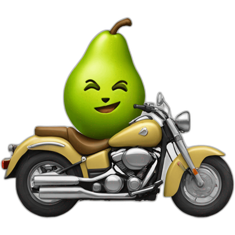 pear on a motorcycle emoji