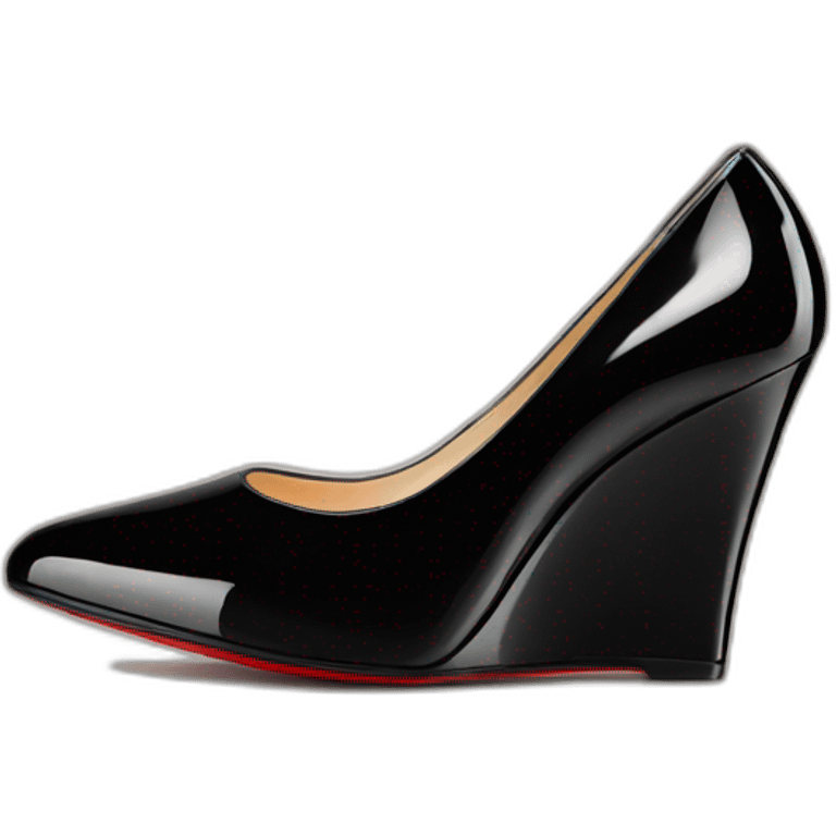 WEDGE heel LOUBOUTIN BLK PATENT emoji